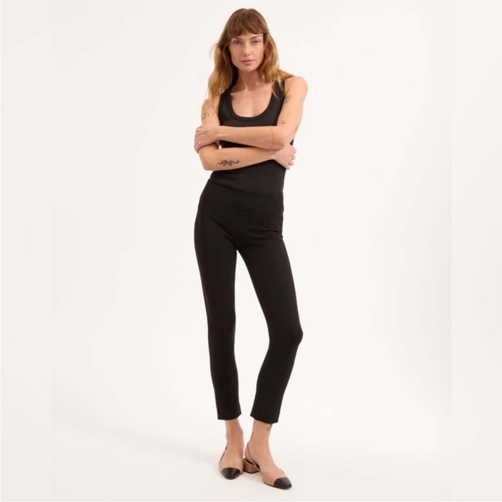 Veronica Beard Scuba Slim-Fit Pants in Black Sz 6
